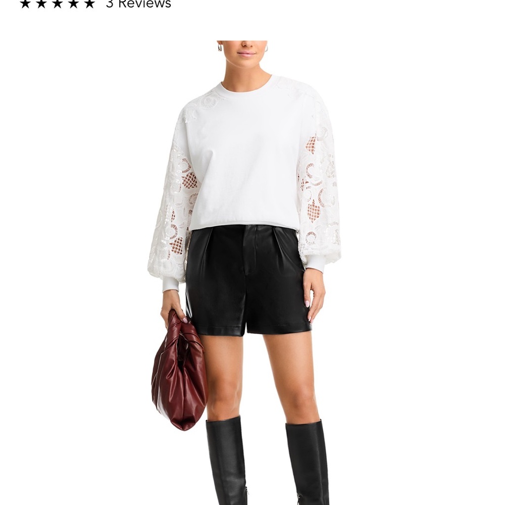 BNWT Fate Off White Cream Embroidered Eyelet  Women's Top, Sz Xsmall - Picture 12 of 12